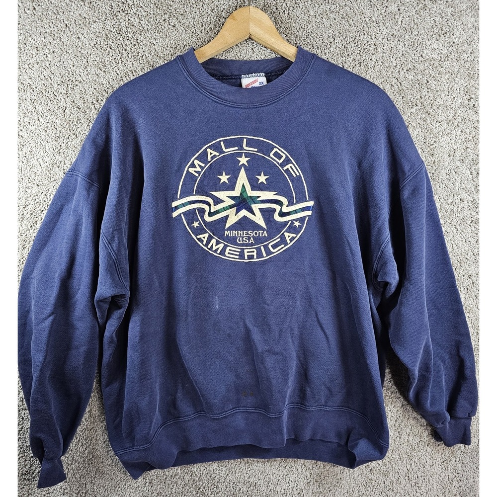 Vintage 90s Mall of‎ America Crewneck Baggy Jerzees Sweatshirt Mens 2XL Made USA